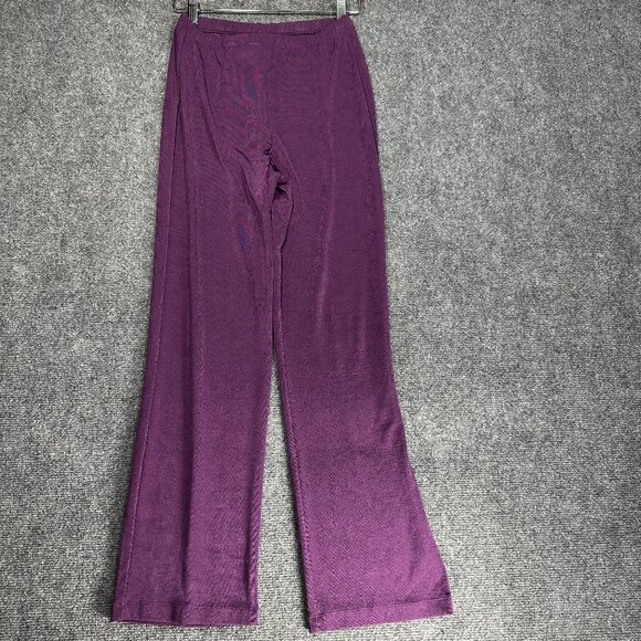 Chicos Travelers Pants Womens Small Purple Stretch Flat Front Straight Pull On - Picture 1 of 7